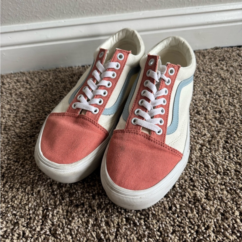 Stylish Coral and Cream Sneakers